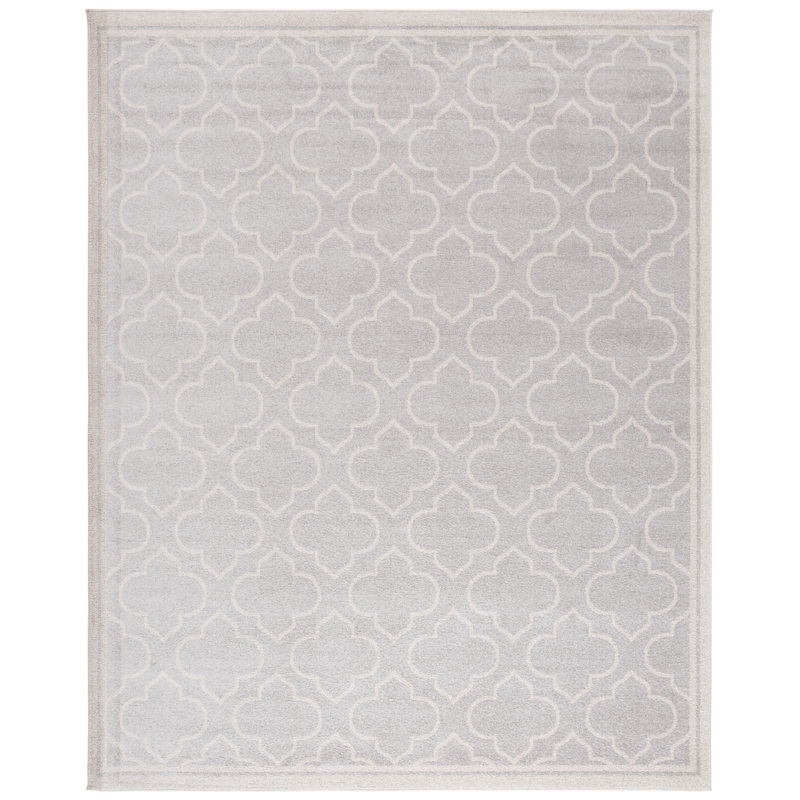 Ammundsen Geometric Light Gray/Ivory Area Rug, Rectangle 8' x 10'