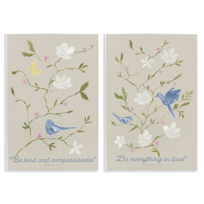 Ensemble de 2 plaques murales florales et réconfortantes, par Lucille Price