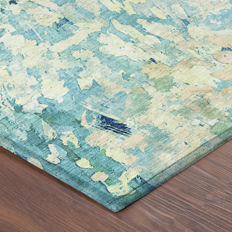 Machine Washable Indoor/Outdoor Chantille ACN2736 Modern Rug, Teal, 2'6" x 3'10"