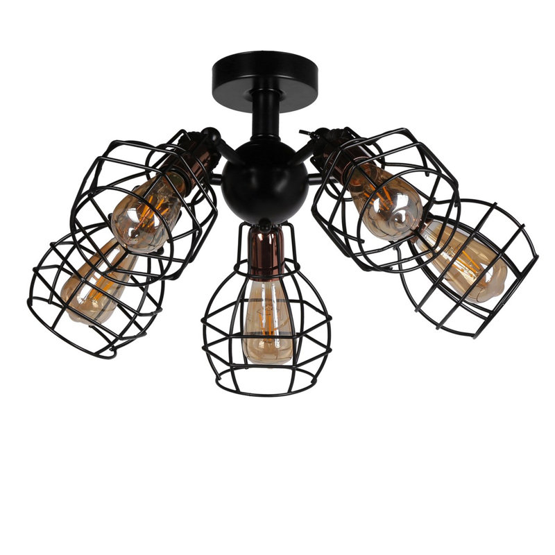 Plafonnier semi-encastré 5 lumières 19,69 po Krohn