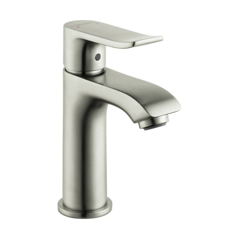 Robinet pour salle de bain à un trou Metris, Nickel brossé