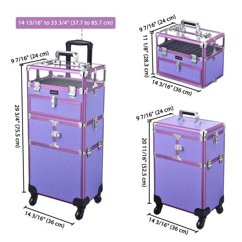 Organisateur de maquillage en polychlorure de vinyle (PVC), Mauve