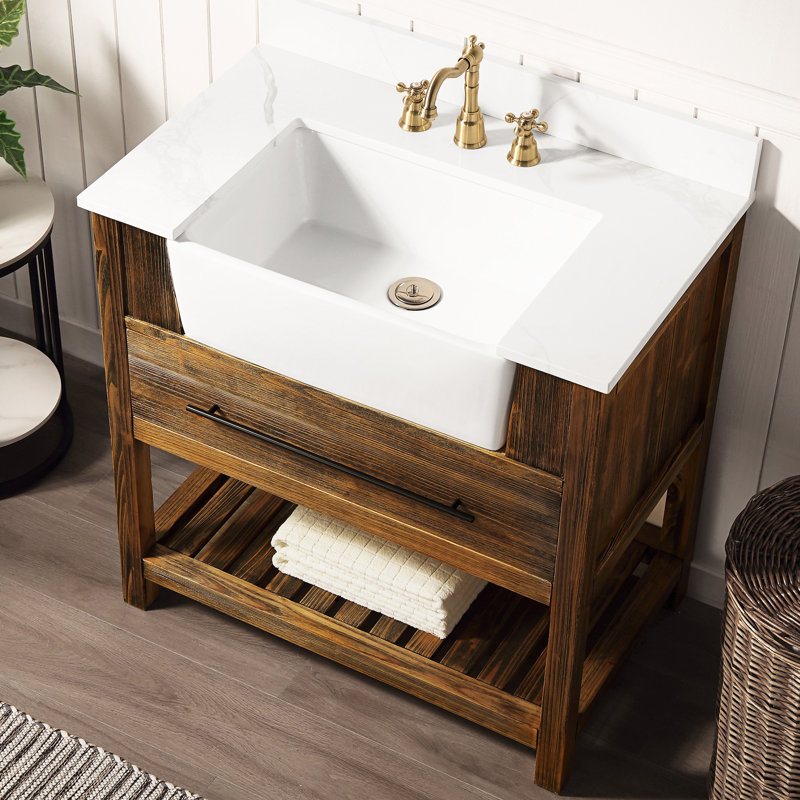 Pompierie 36'' Single Bathroom Vanity with Ceramic Top