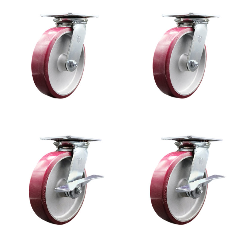 4 Piece Poly on Aluminum Caster Set