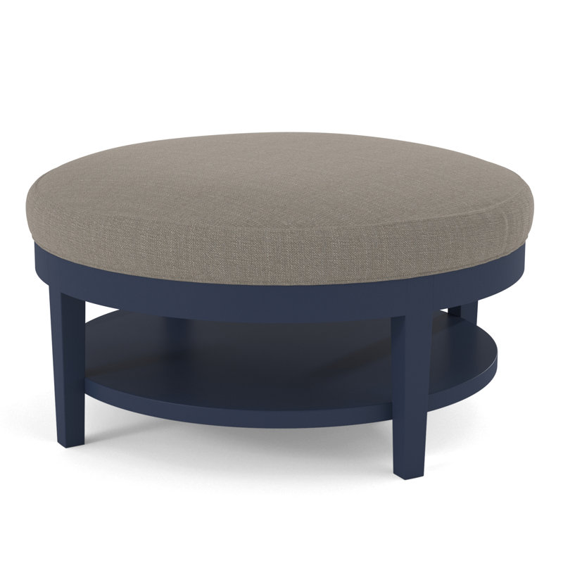 Midtown Upholstered Ottoman, Stone Crypton Performance; 0884-83, Black Finish