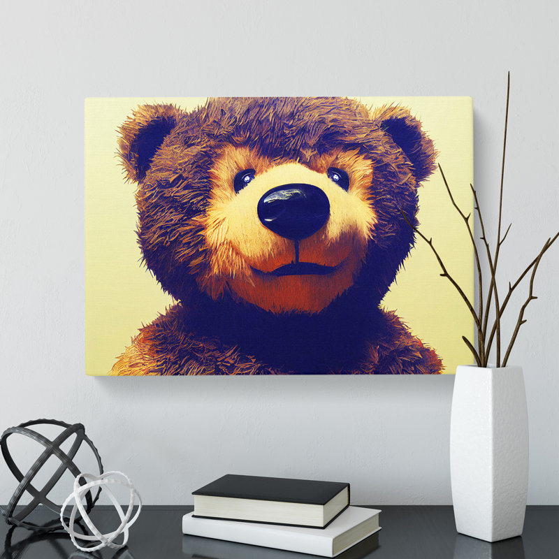 Dazzling Teddy Bear - Wrapped Canvas Print, 35cm H x 50cm W x 3cm D