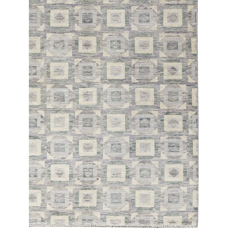 Tapis argenté noué à la main, unique en son genre Indian
