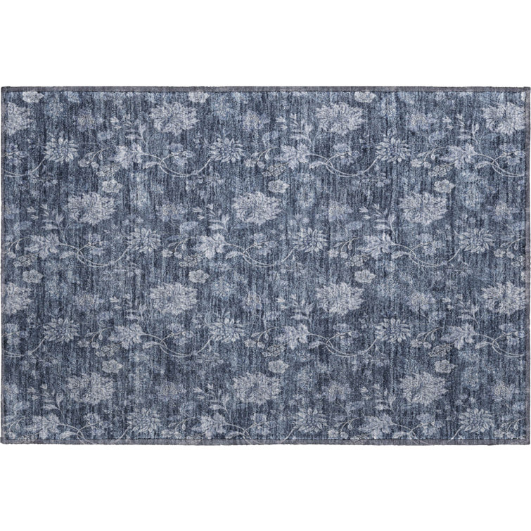 Premium Machine Washable Prisco Blue Rug