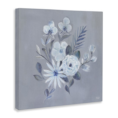 Toile à motif floral bleu, design par Marilyn Dunlap