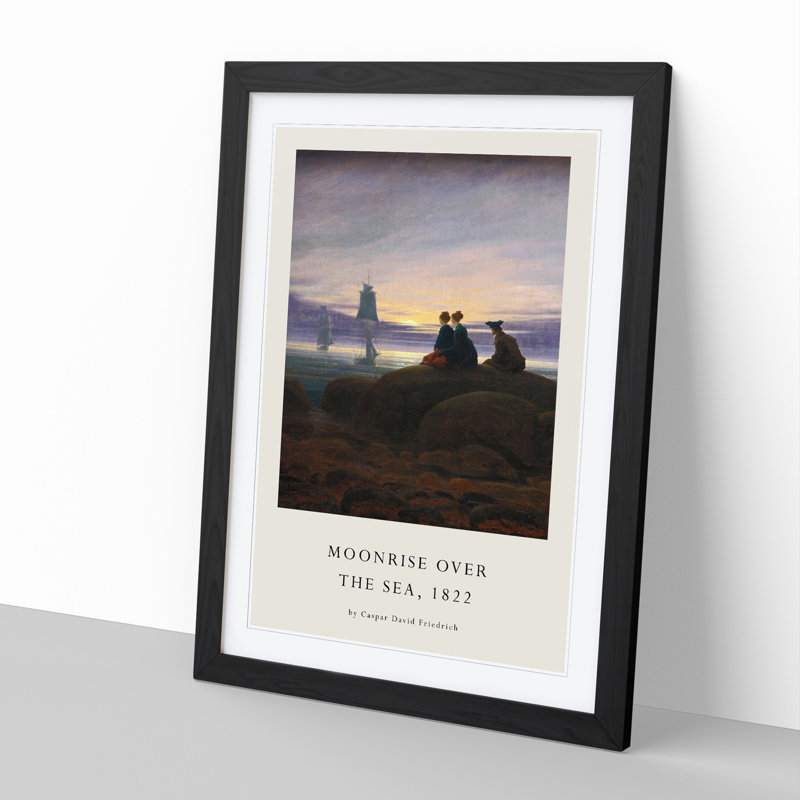Moonrise over the Sea by Caspar David Friedrich - Picture Frame Painting, 48cm H x 36cm W x 2cm D