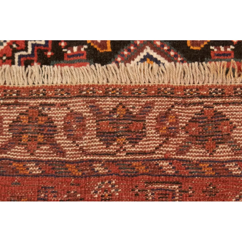 Tapis décoratif tribal rétro fait à la main rouge 3 x 5 pi