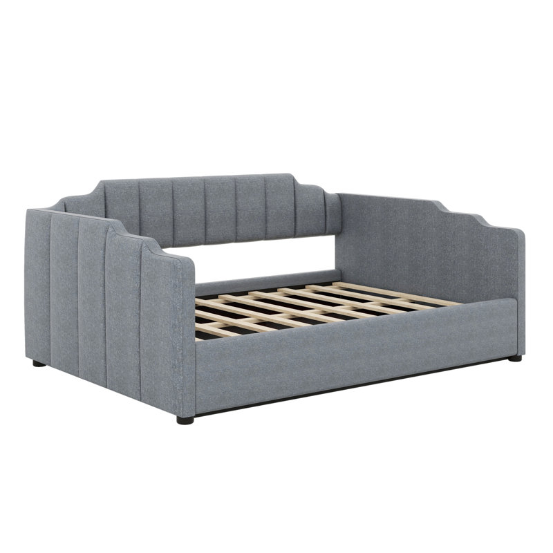 Upholstered Daybed With Underneath Storage, Gray