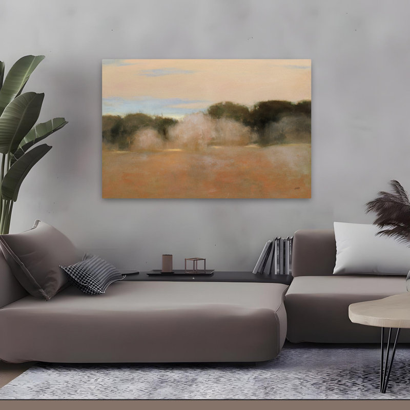 Sienna Fields II contemporain bleu gris brun nuage, H 48 po x l 32 po