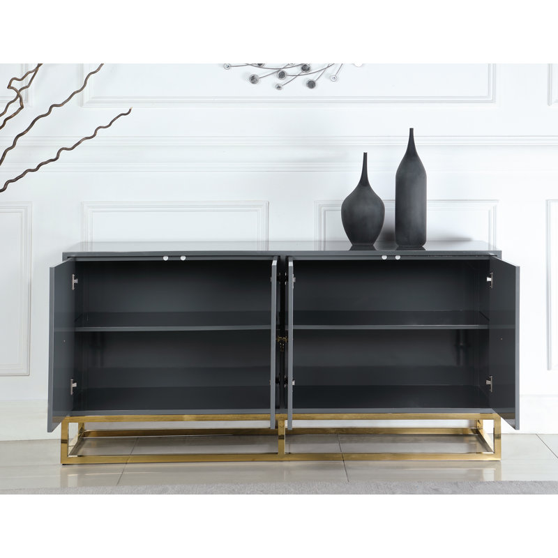 Buffet de 64 po de large Schaible, Gris