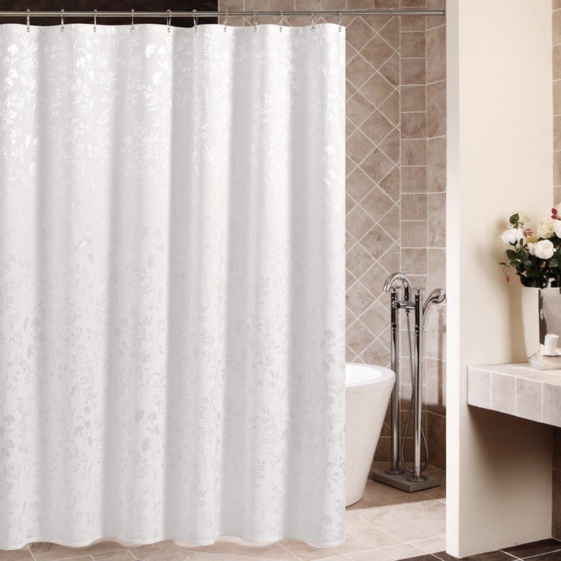Gingham Shower Curtain with Hooks Included