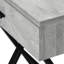 Table d'appoint, côté, bout, table de chevet, lampe, tiroir de rangement, salon, chambre à coucher, métal noir