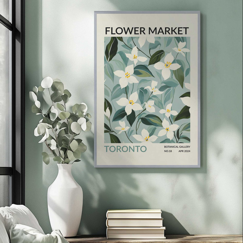 Imprimé du Toronto Flower Market, Reproduction encadrée sans passe-partout, H 17 po x l 13 po x P 1,25 po, Noir satiné