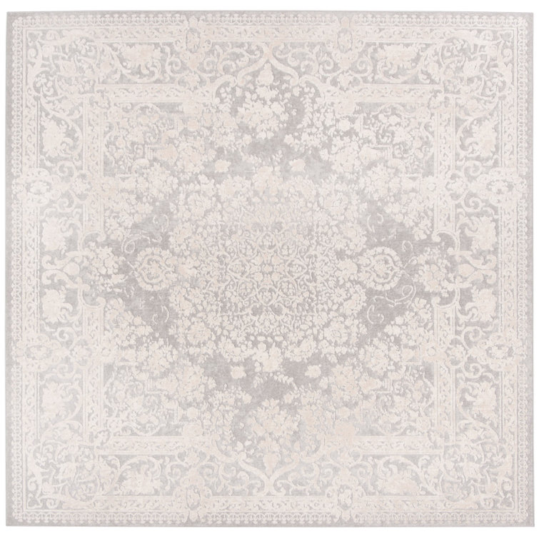 Calidia Oriental Light Gray/Cream Area Rug