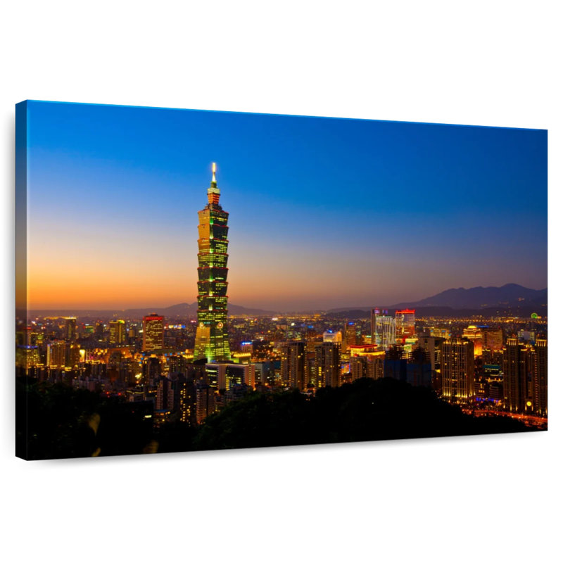 Lilie Taipei à l'heure bleue, H 16 po x l 24 po