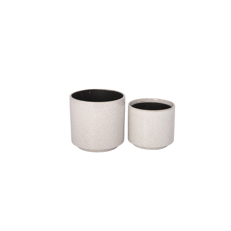 Ensemble de deux pots en grès blanc