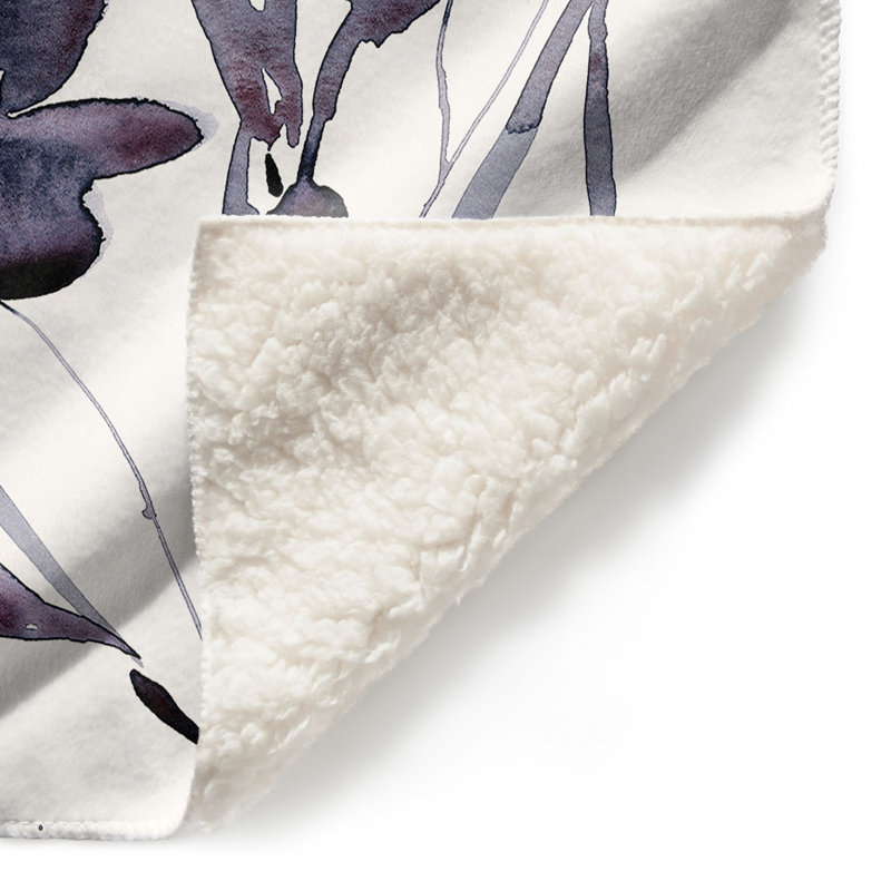 Couverture sherpa doux à impressions organiques 114, l 68 po x L 80 po