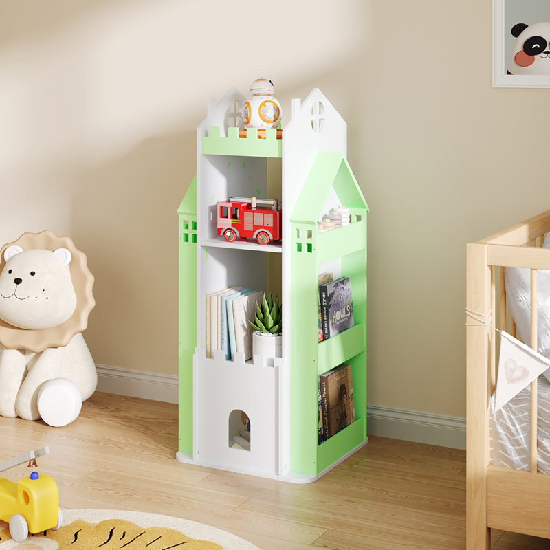 106cm H X 1cm W PVC Wood Plastic Board + Co-extruded Board + ABS No Subject Kids Bookcase