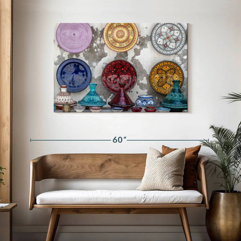Assiettes marocaines décoratives Senne, H 30 po x l 45 po