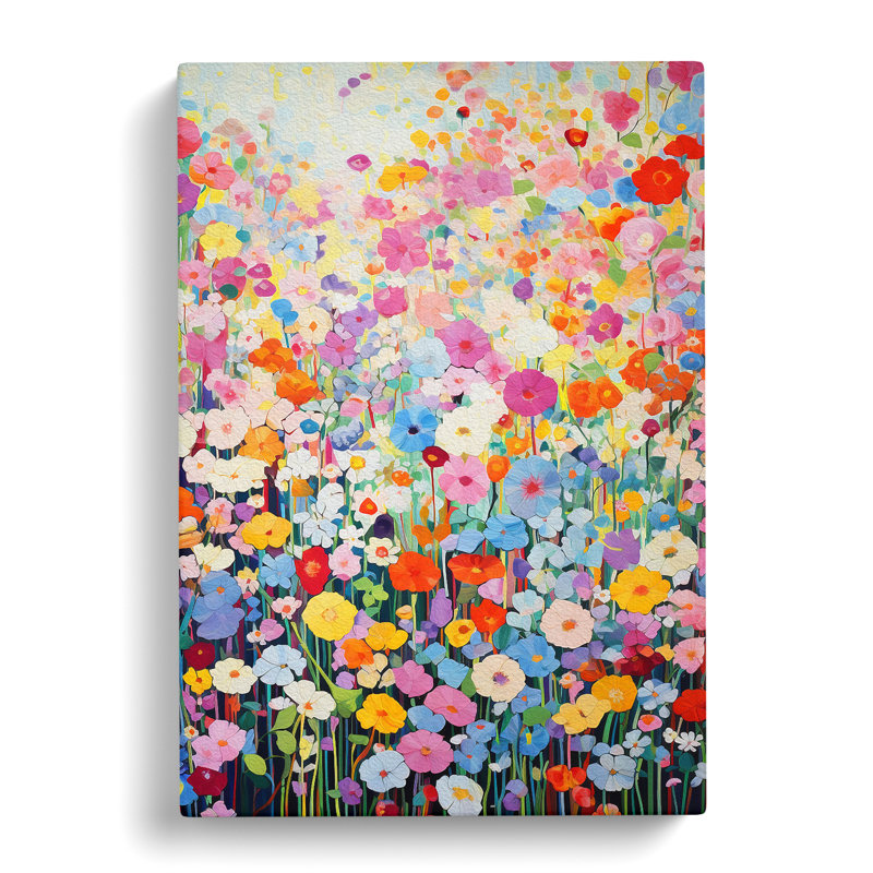 Floral Colour Field - Wrapped Canvas Print, 76cm H x 50cm W x 3cm D