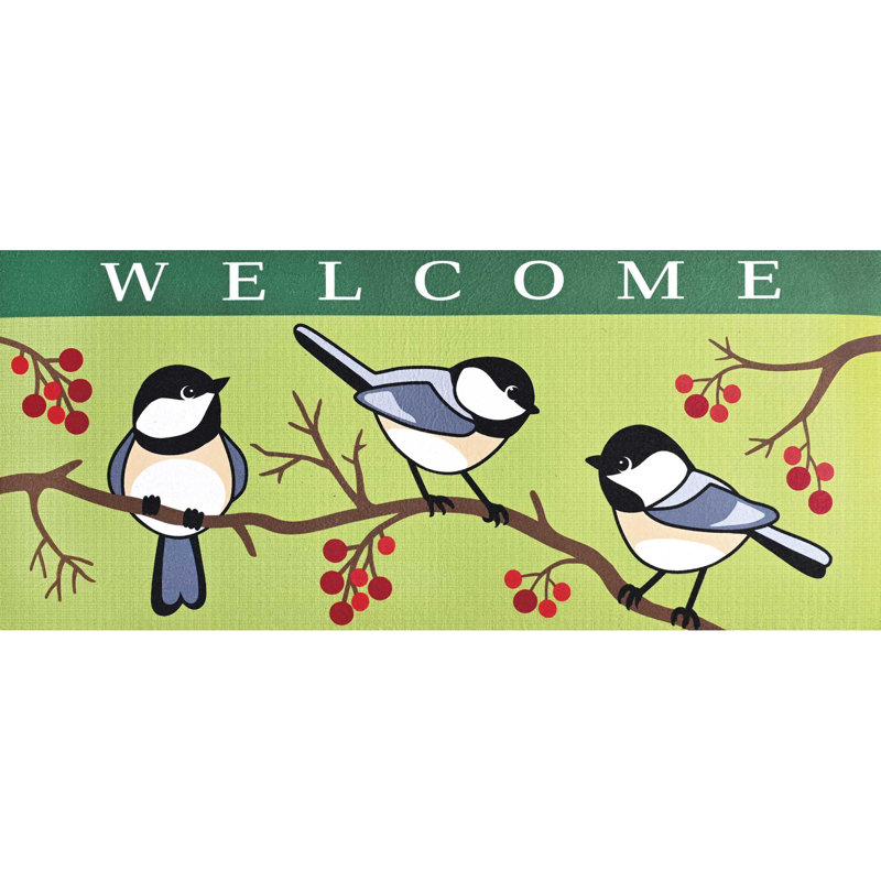 Doormat Insert Welcome Chickadee 22x10