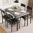 Dining Table Set for 4, Kitchen Table and Chairs for 4 with Upholstered Chairs, 5 Piece Rectangular Kitchen Table Set, Dining Room Table Set for Small Space, Apartment-1022993061