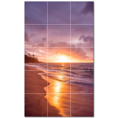 Murale en céramique satinée Sunset Photo 6 po x 6 po