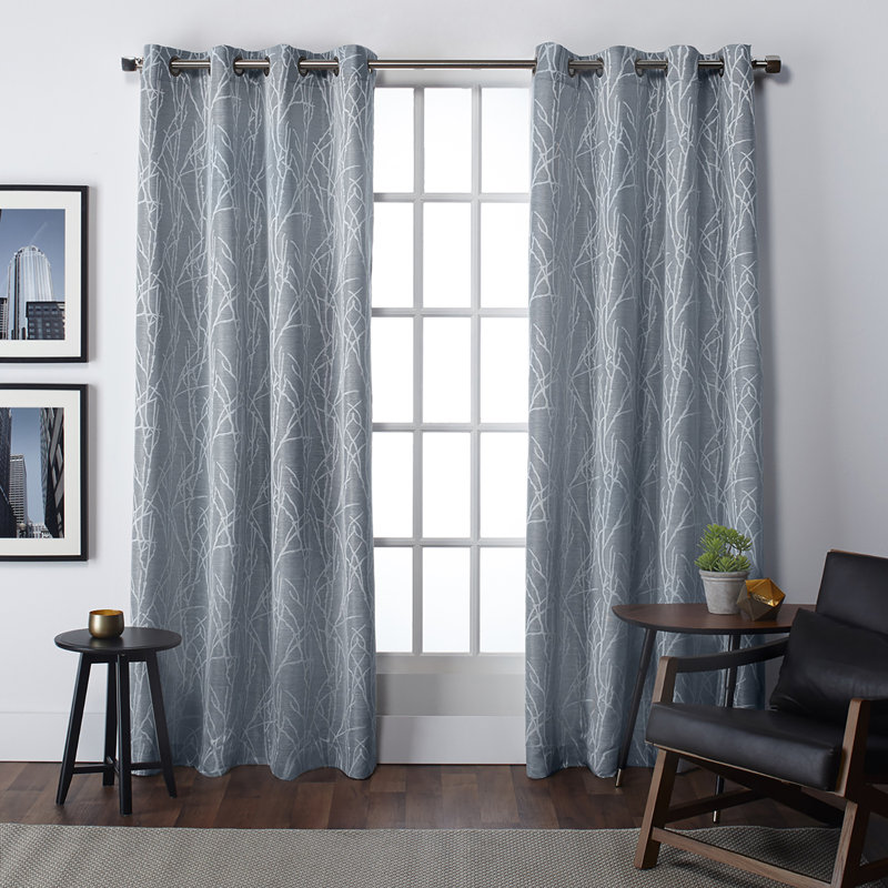 Angee Semi Sheer Curtain Pair, Ivory, 54" W x 96" L