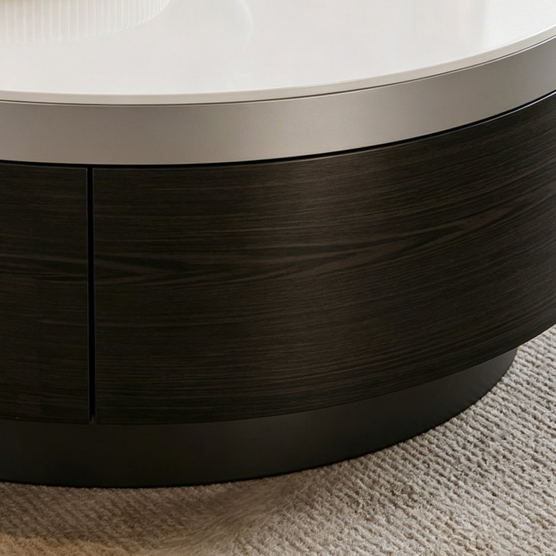 Ensemble de tables basses Modern, White/Transparent Grey Top/Black Base