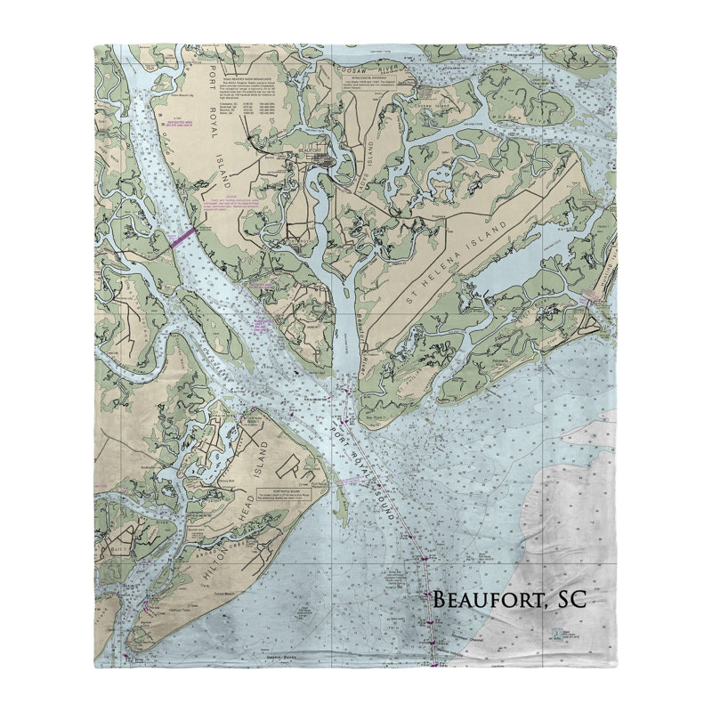 Jeté en soie nautique Beaufort Island, SC