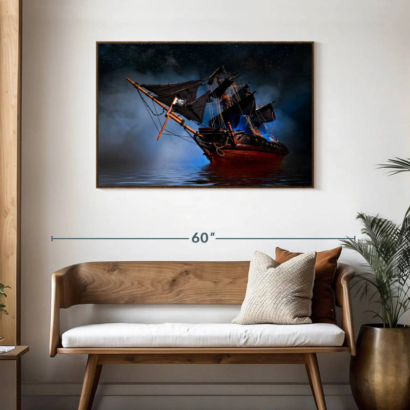 Bateau pirate, Cadre flottant noyer, 43 po x 29 po
