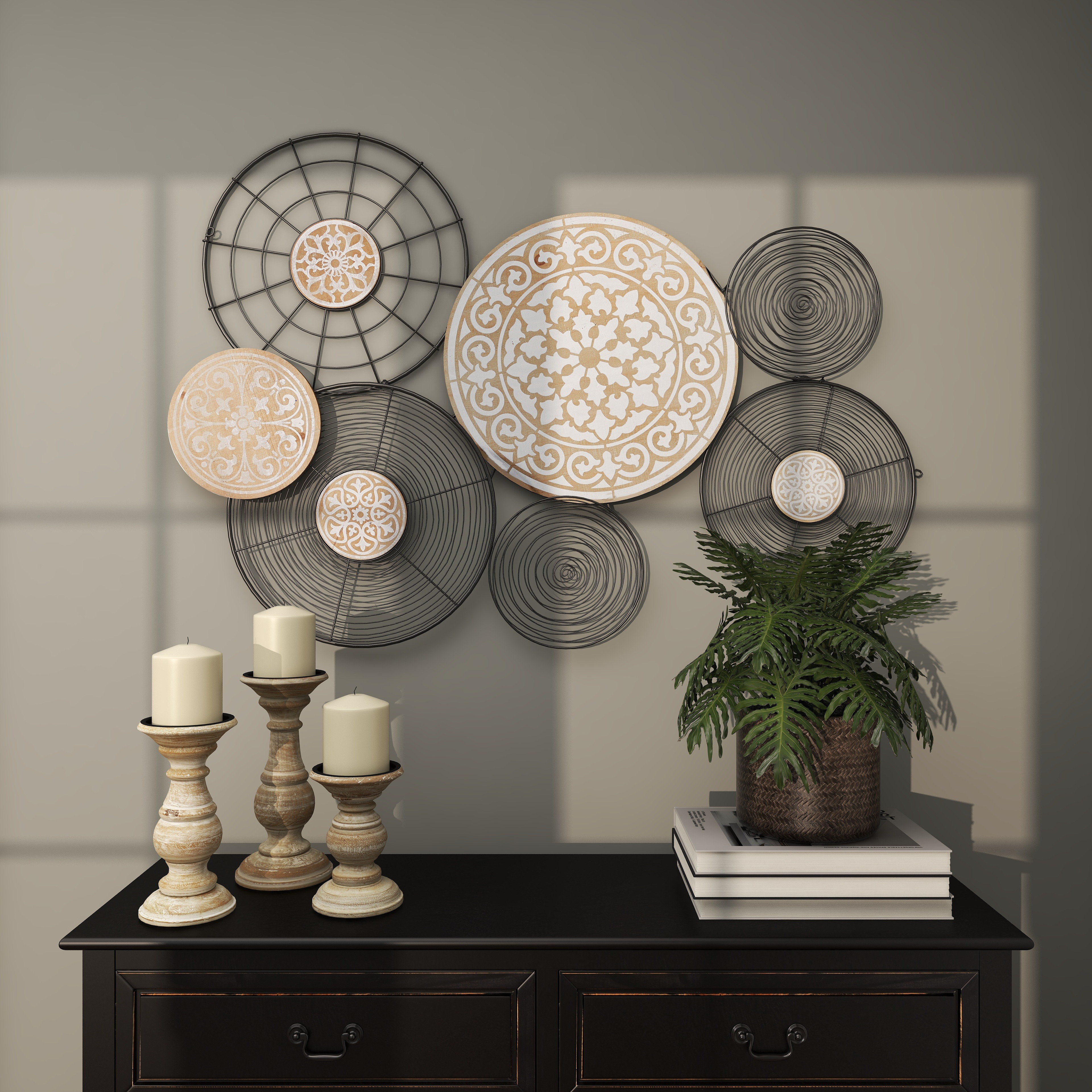 Dakota Fields Boho Abstract Wall Decor on Solid Wood & Reviews