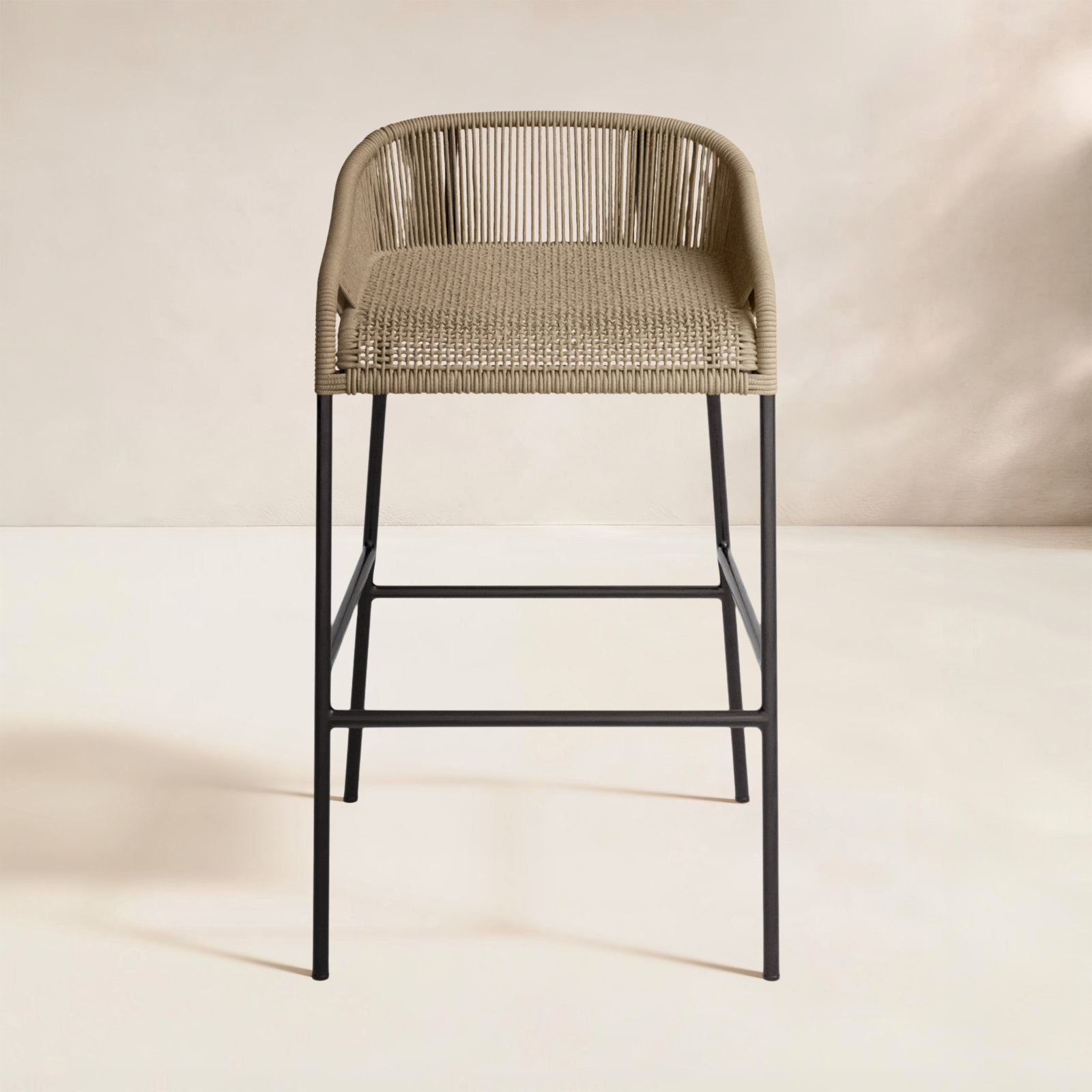 Belmont Powder Coated Aluminum Stool, Taupe, 24" H