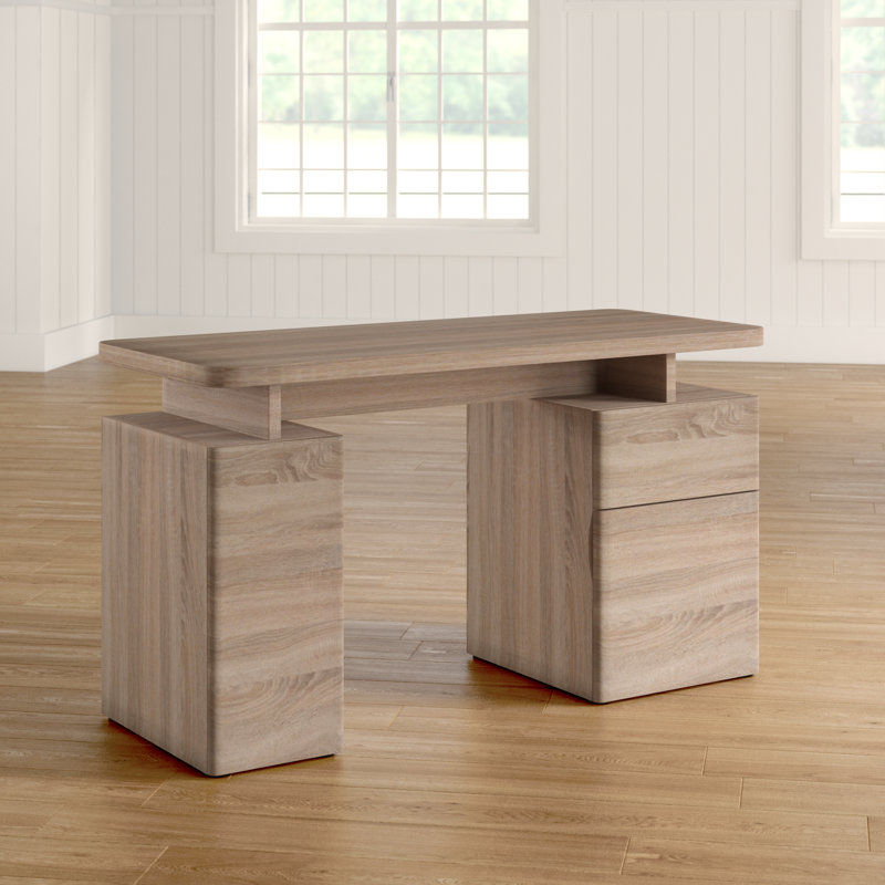Cuuba Rectangular Writing Desk, Rough Sawn Oak