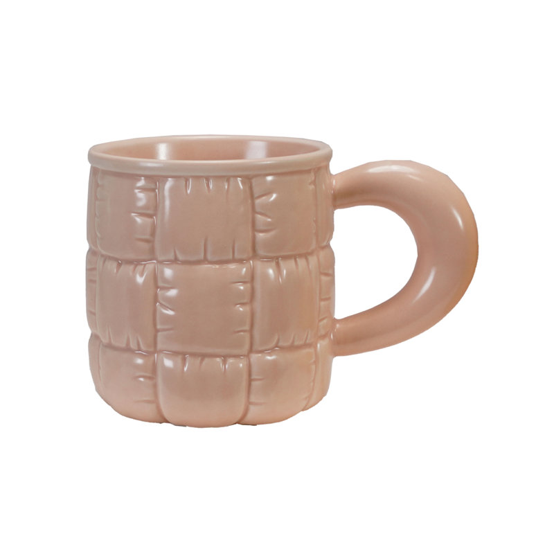 Stoneware Mug Quilted Puffer Design (Each One Will Vary)