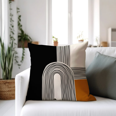 Cassie Abstract Spun Polyester Indoor/Outdoor Reversible Throw Pillow