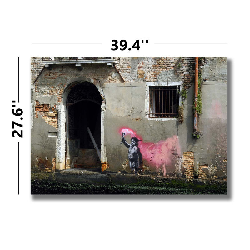 Pink Graffiti Ape Canvas Wall Art