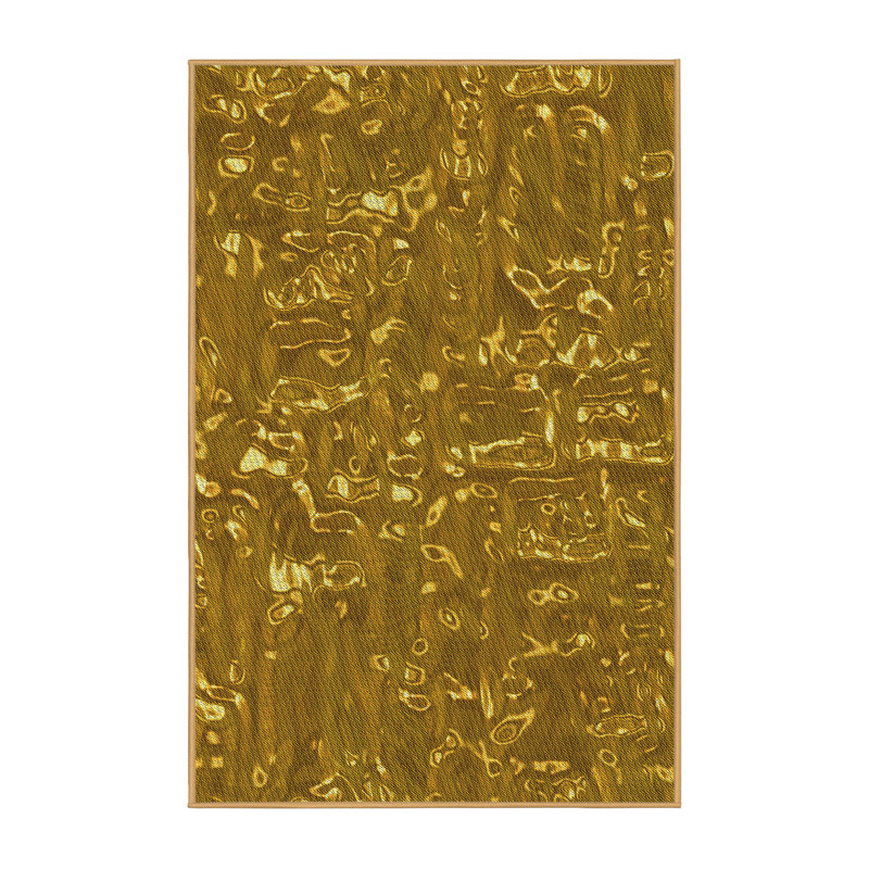 Tapis jaune en laine Adlyna, Rectangle 2 pi x 4 pi