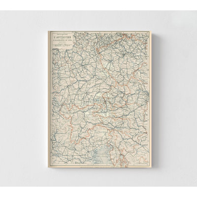 Europe, Allemagne du Sud, Allemagne, Baedeker, affiche antique allemande, art mural autrichien, carte de l'Autriche, impression de carte