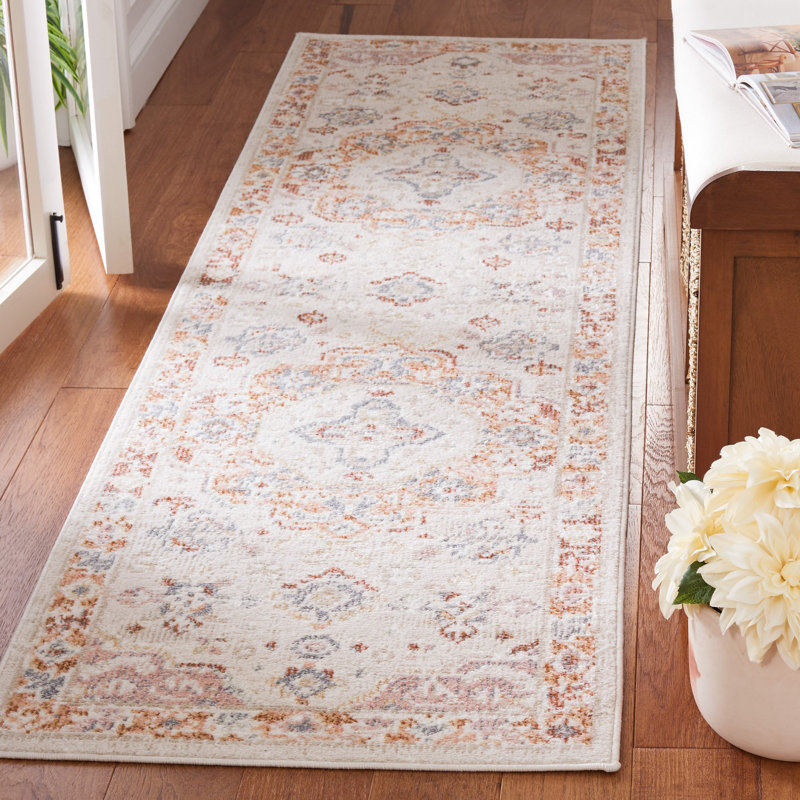 Tapis oriental beige / rouille Helfrich, Tapis de couloir 2 pi 2 po x 8 pi