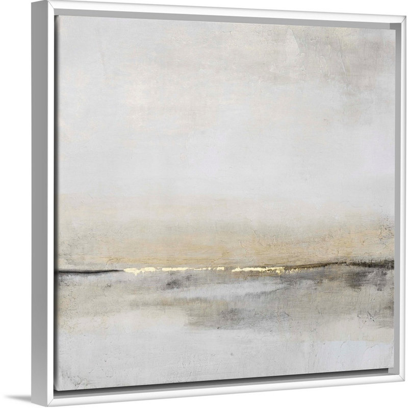«Horizontal Flow I» par Tim O'Toole - reproduction d'art sur toile, Toile avec cadre photo, H 31,25 po x l 31,25 po, Blanc