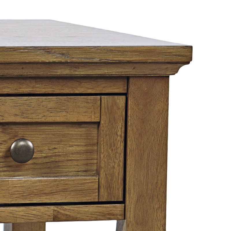 Table de bout transitionnelle avec tiroir et tablette de rangement Grishe, Bois brun