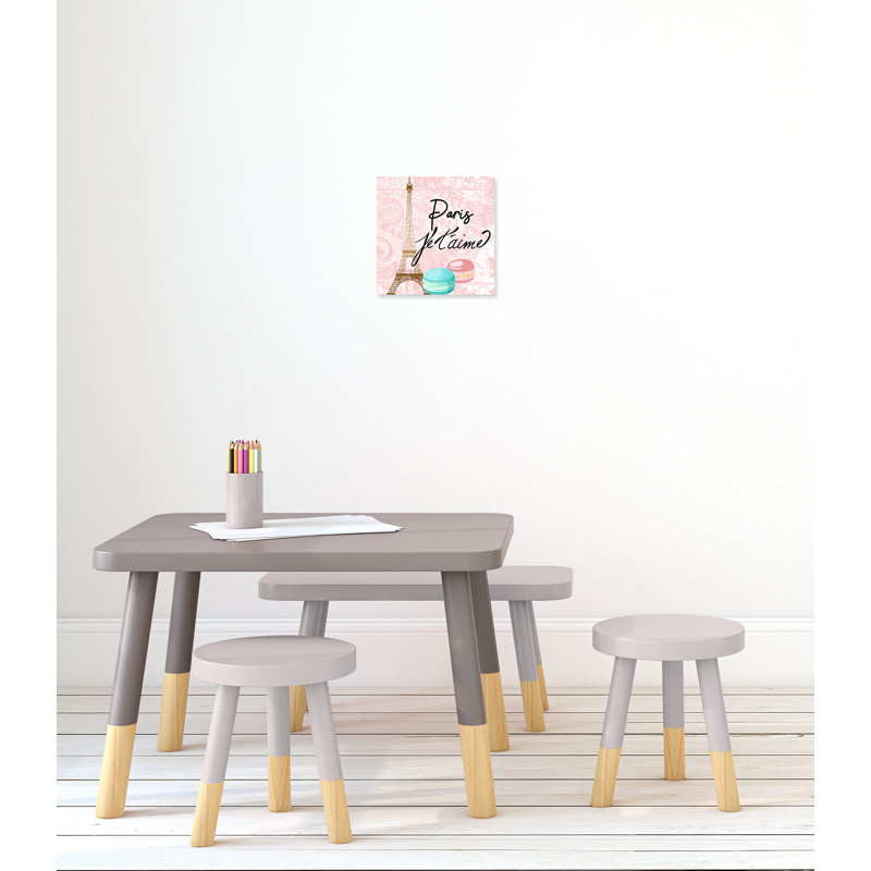 Bonjour paris 1, H 12 po x l 12 po x P 1,5 po, Toile