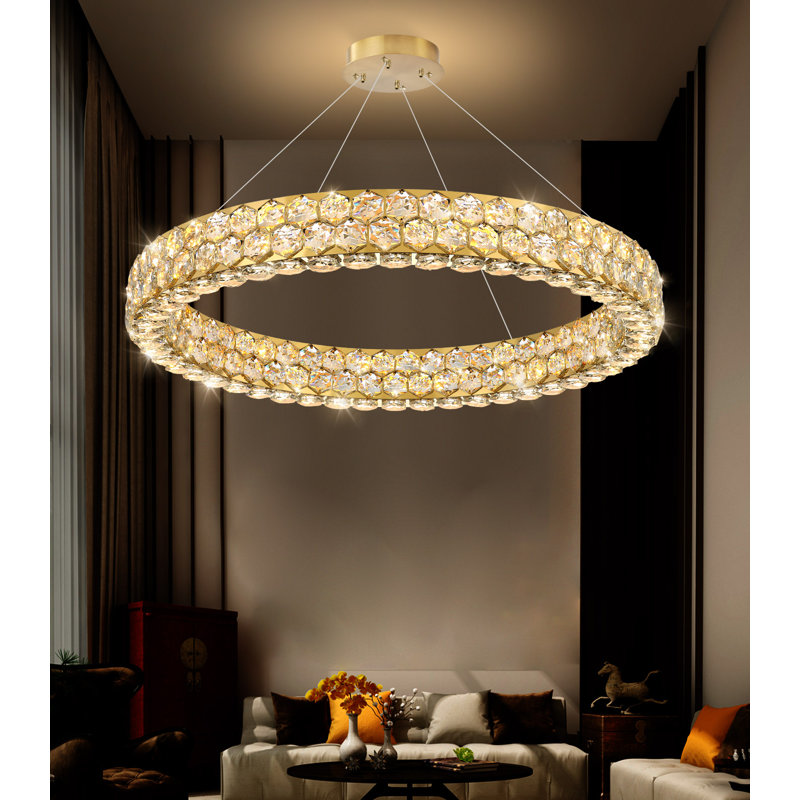 Lustre moderne pour salle à manger, Anneau 32 po, Doré