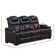 82''Wide Breathable Leather Square Arms Power Reclining Sofa With Reading Lights And Drop Down Table