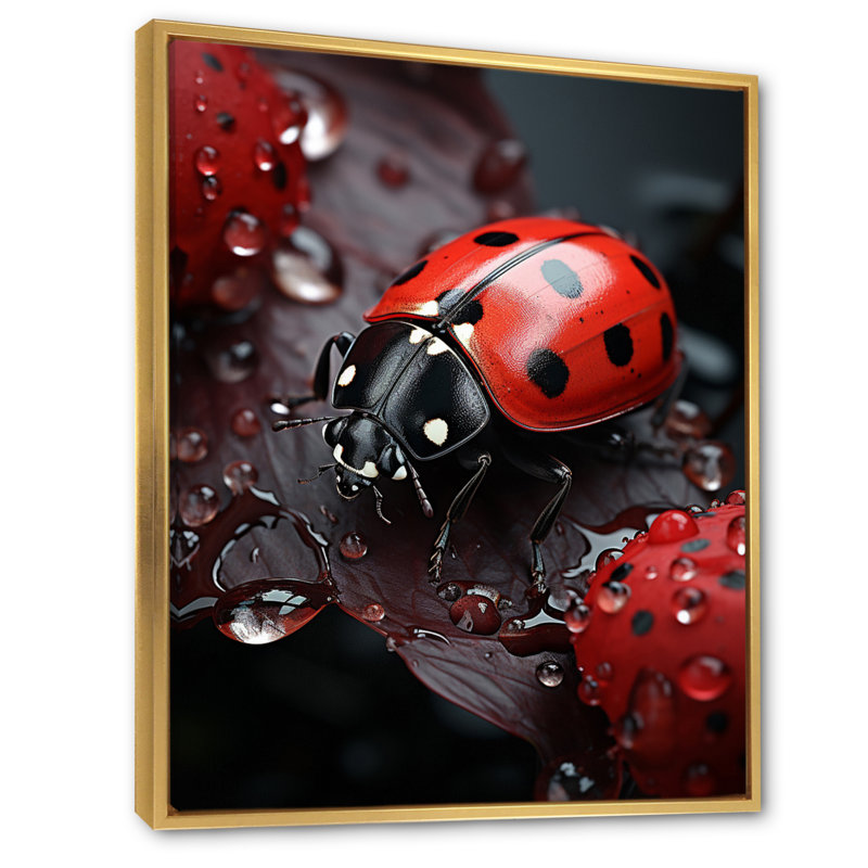 Yohanan Insectes Bugs Microcosmic Harmony II - Imprimé, H 40 po x l 30 po x P 1,5 po, Cadre flottant doré